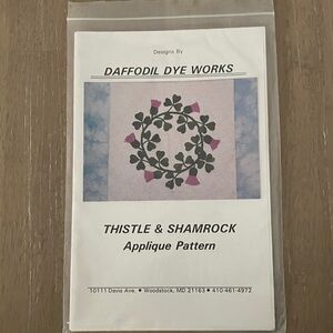 Daffodil Dye Works Thistle & Shamrock Applique Sewing Pattern Uncut